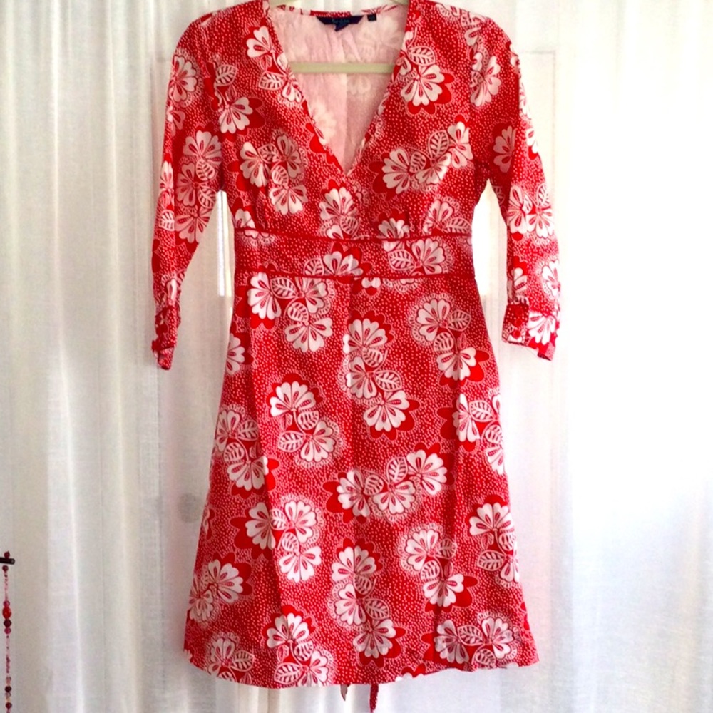 Flattering Boden faux-wrap cotton dress 12R